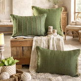 Evergreen Jute Throw Cushion Cover