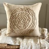 Earthy Rose - Natural Beige Cotton Linen Decorative Euro Sham