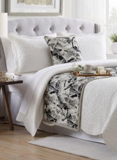 Grey Angular Decorative Bed Runner and Cushion Cover