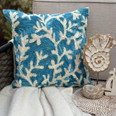 Aqua Ornate - Aqua Blue Art Silk Decorative Euro Sham