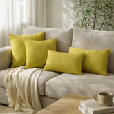 Chartreuse Linen Throw Cushion Cover