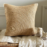 Back To Earth - Natural Beige Cotton Linen Decorative Euro Sham