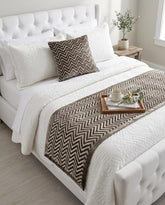 Grey Crystal Chevy Decorative Bed Runner and Cushion Cover