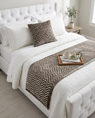 Grey Crystal Chevy Decorative Bed Runner and Cushion Cover