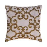 Gold Encrusted - Gold Cotton Linen Throw Pillow Cover