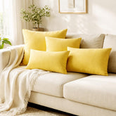 Yellow Linen Throw Cushion Cover