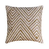 Gold Silver Tinsel - Ivory Cotton Linen Throw Pillow Cover