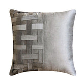 Grey Silver Bricks - Gray Art Silk Throw Pillow Cover