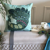 Peacock Glam Blue Euro Sham Cover