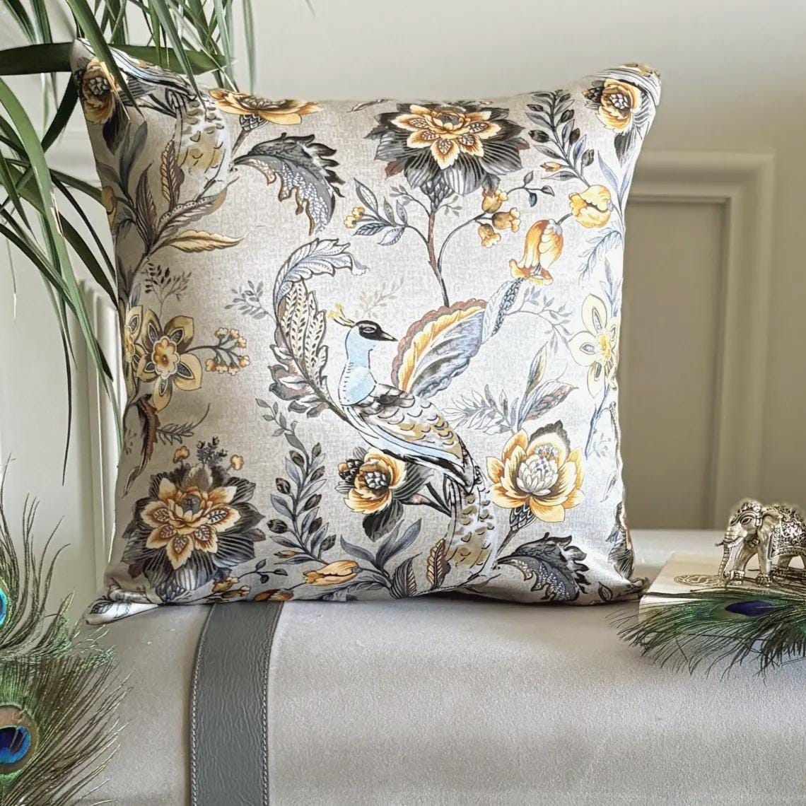 Peacock Beau Throw Cushion Cover