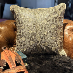 Walk The Wild - Gold Faux Leather Decorative Euro Sham