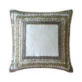 Ivory Treasure - Ivory Art Silk Throw Pillow Cover