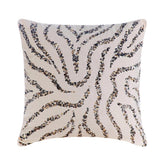 Sequin Whirlpool - White Art Silk Throw Pillow Cover