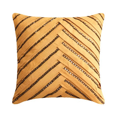 Beige Crystalline - Beige Faux Suede Throw Pillow Cover