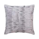 Grey Wind Folds - Gray Faux Suede Throw Pillow Cover