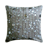 Diamond Strings - Gray Art Silk Decorative Euro Sham