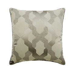 Trellis Shine - Gray Jacquard Silk Decorative Euro Sham