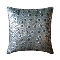 Shiny Disco Balls - Silver Art Silk Decorative Euro Sham