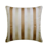 Striped With Beige - Beige Jacquard Silk Throw Pillow Cover