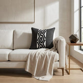 Black Labyrinth Throw Cushion Cover