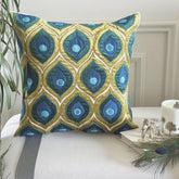 Art Deco Peacock Pillow Cover