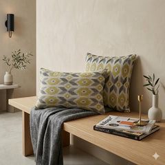 Chartreuse Linen Throw Cushion Cover - Terrava