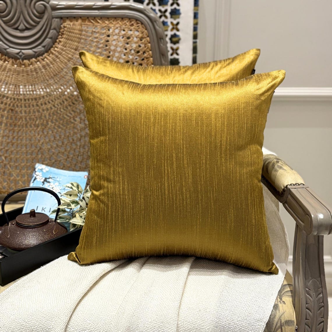 Dark Gold Luxury Throw Cushion Cover