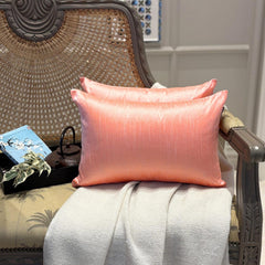 Peach Coral Luxury - Peach & Coral Art Silk Throw Cushion Cover Pack of 2