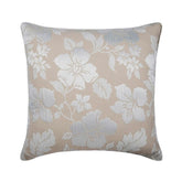 Floral Lady - Beige Jacquard Silk Decorative Euro Sham