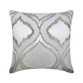 Frost Damask - Beige Jacquard Silk Throw Pillow Cover