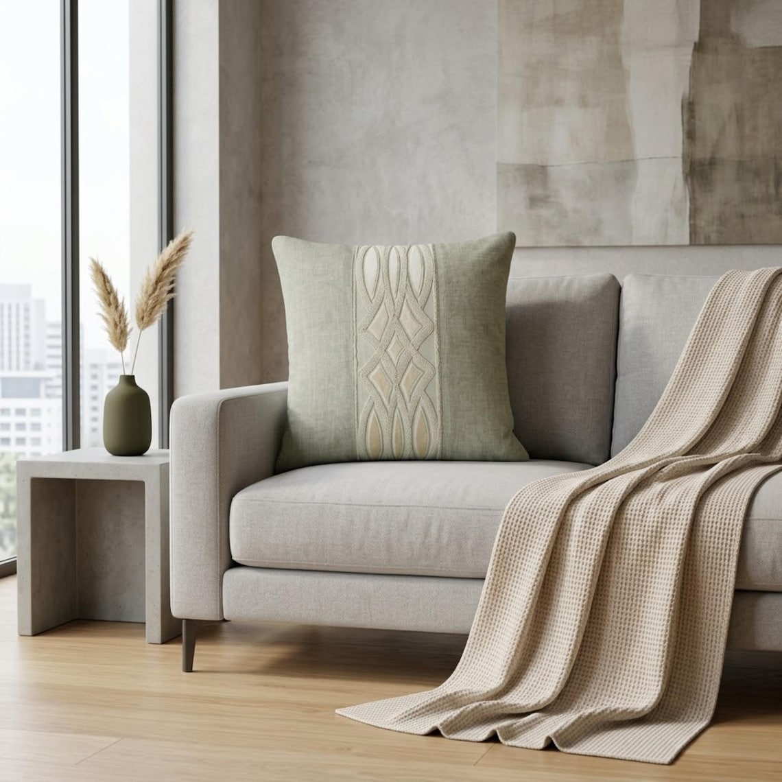 Gray Reverie Throw Cushion Cover