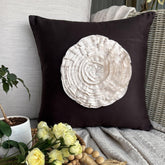 Vintage Blossoms - Brown Suede Decorative Euro Sham