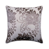 Grey Floral Beauty - Grey Burnout Velvet Throw Cushion Cover