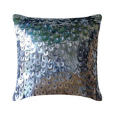 Metallic Scales - Silver Art Silk Decorative Euro Sham