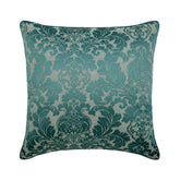 King Damask - Blue Jacquard Silk Throw Pillow Cover