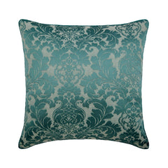 King Damask - Blue Jacquard Silk Throw Pillow Cover