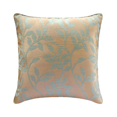 Leafy Heaven - Blue Jacquard Weave Throw Pillow Cover