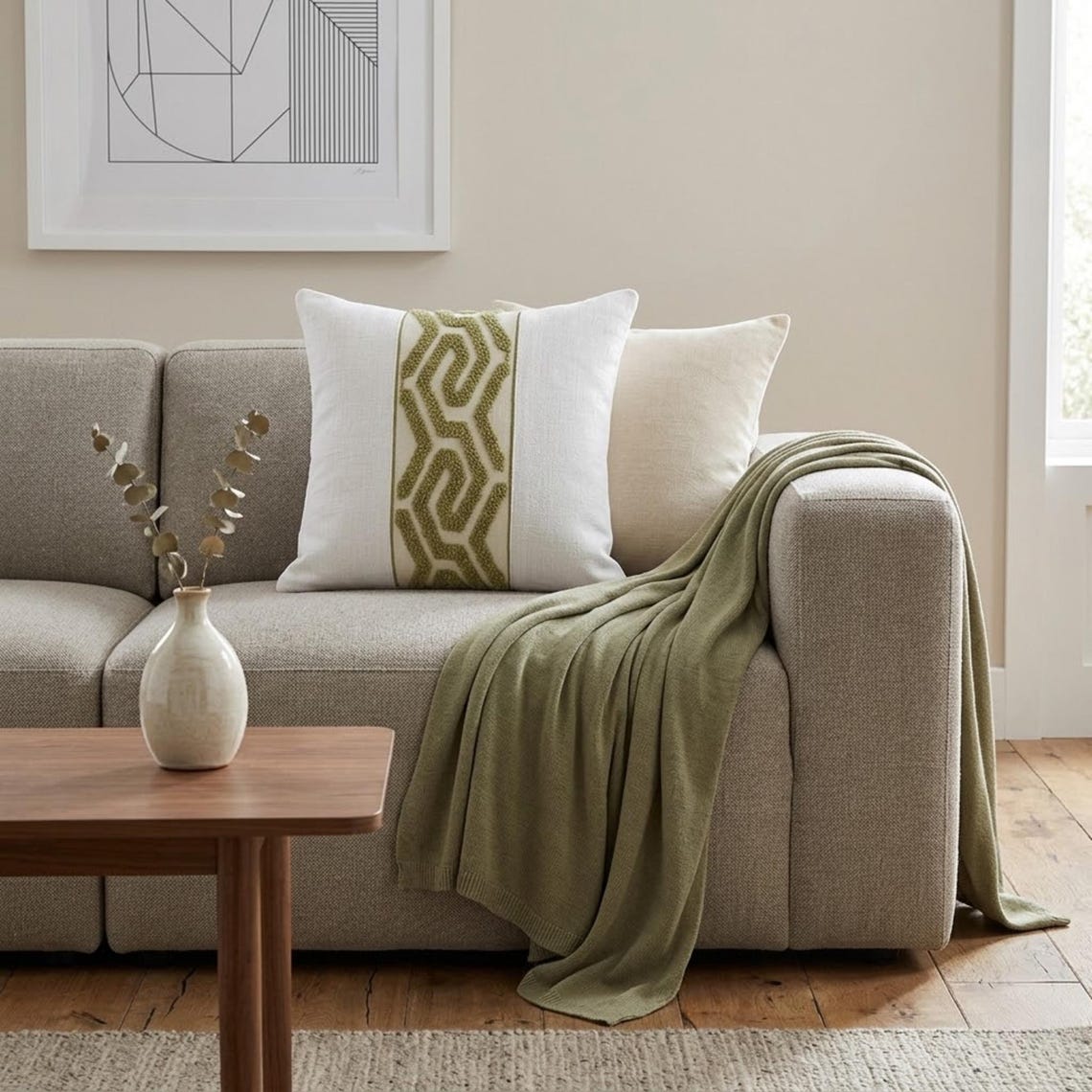 Verdant Labyrinth Throw Cushion Cover