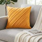 Contemporary Mustard Yellow - Mustard Faux Suede Throw Pillow Cover