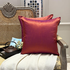 Rust & Purple Luxury - Rust & Purple Art Silk Throw Cushion Cover Pack of 2