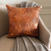 Copper Swirls - Copper Orange Art Silk Decorative Euro Sham