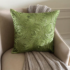 A Touch Of Envy - Green Art Silk Decorative Euro Sham