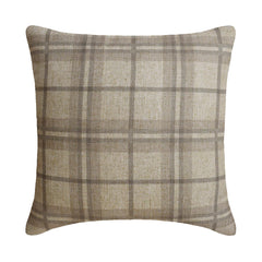 Beige Linen Throw Cushion Cover - Terra Plaid