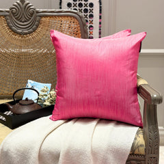 Fuchsia Pink Luxury - Fuchsia Art Silk Throw Cushion Cover Pack of 2