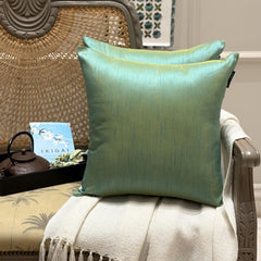 Aqua Luxury - Aqua Art Silk Throw Cushion Cover Pack of 2