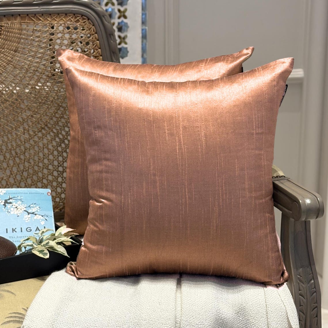 Copper Luxury Throw Cushion Cover