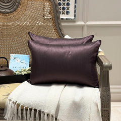 Dark Plum Luxury Pack of 2 - Dark Plum Art Silk Throw Cushion Cover
