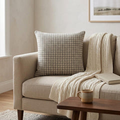 Gray Houndstooth Throw Cushion Cover