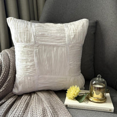 Pure Dreams - Ivory Crushed Art Silk Throw Pillow Cover