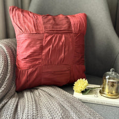 Dreamy Rust - Orange Silk Throw Cushion Cover